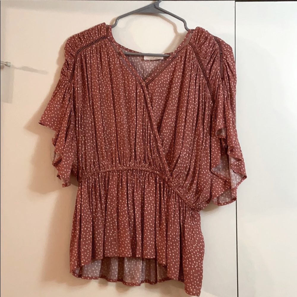 Dusty Rose polka dot Blouse